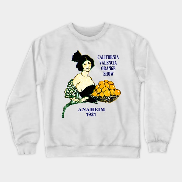 1921 California Valencia Orange Show Crewneck Sweatshirt by historicimage